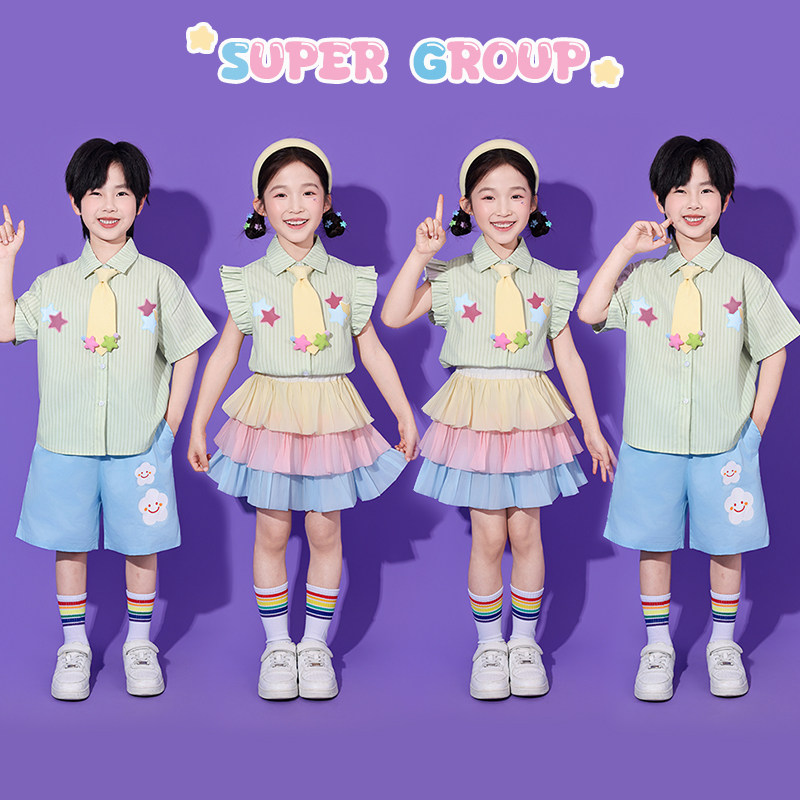 儿童六一啦啦队演出服幼儿园舞蹈合唱表演服小学生运动会毕业班服