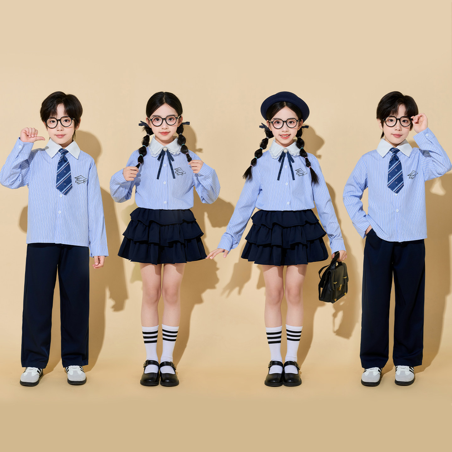 儿童小学生运动会服装衬衫学院风