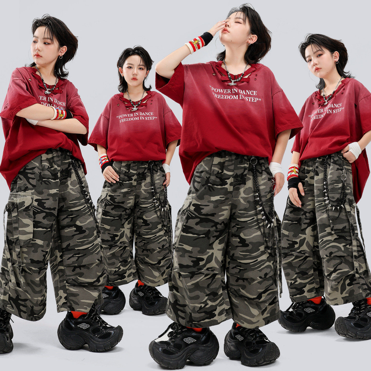 街舞男童演出潮服嘻哈风夏季儿童