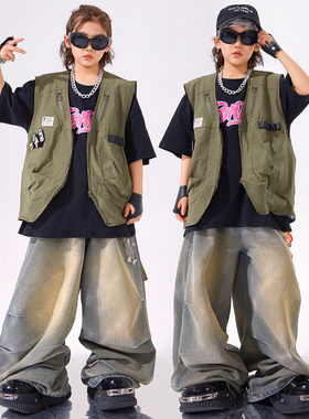 男童街舞潮服男大童嘻哈炸街酷帅潮炫少儿hiphop演出服六一表演服