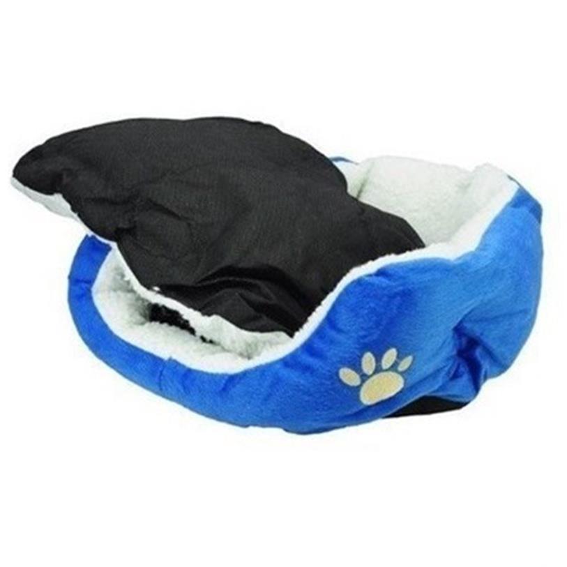 Blue Warm Indoor Soft Fleece Puppy Pets Dog Cat Bed House