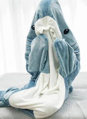 Cartoon Shark Sleeping Bag Pajamas Office Nap Shark Blanket