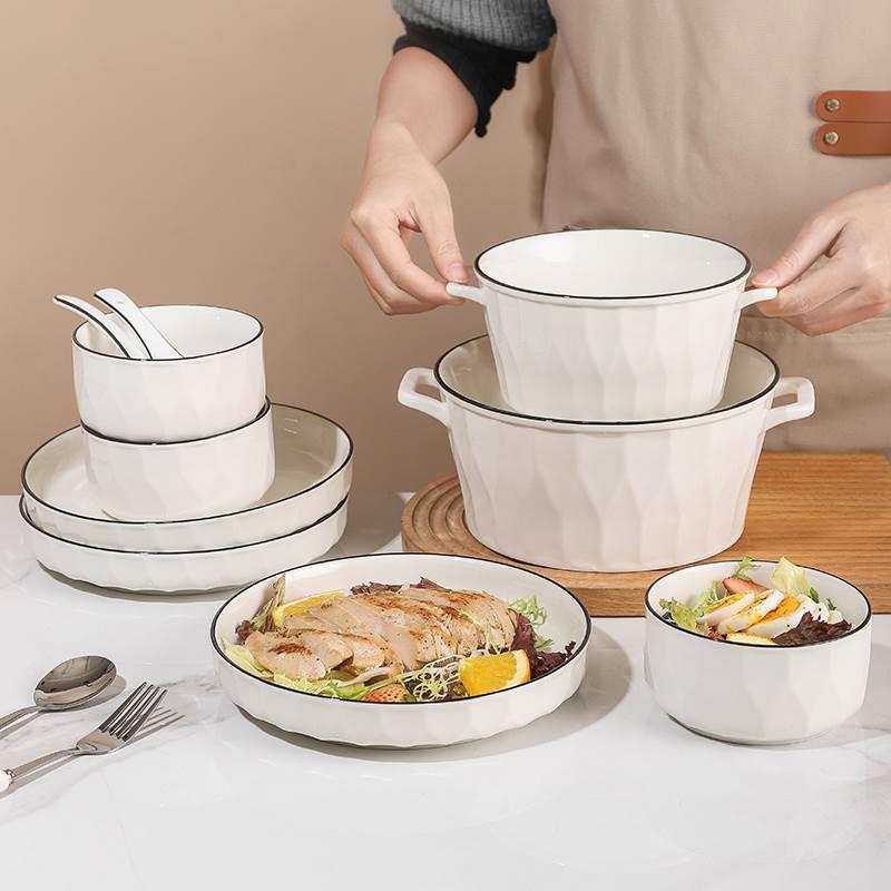 Set of 5 plates family plate ceramic fruit dish dish dish