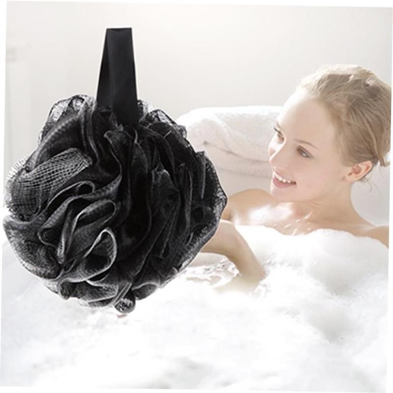 Bamboo Charcoal Bath Ball Black Shower Loofah Sponge Mesh wi