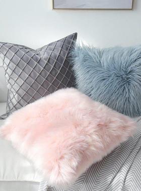 Ins wind Nordic plush hold pillow covers sofa pillows car