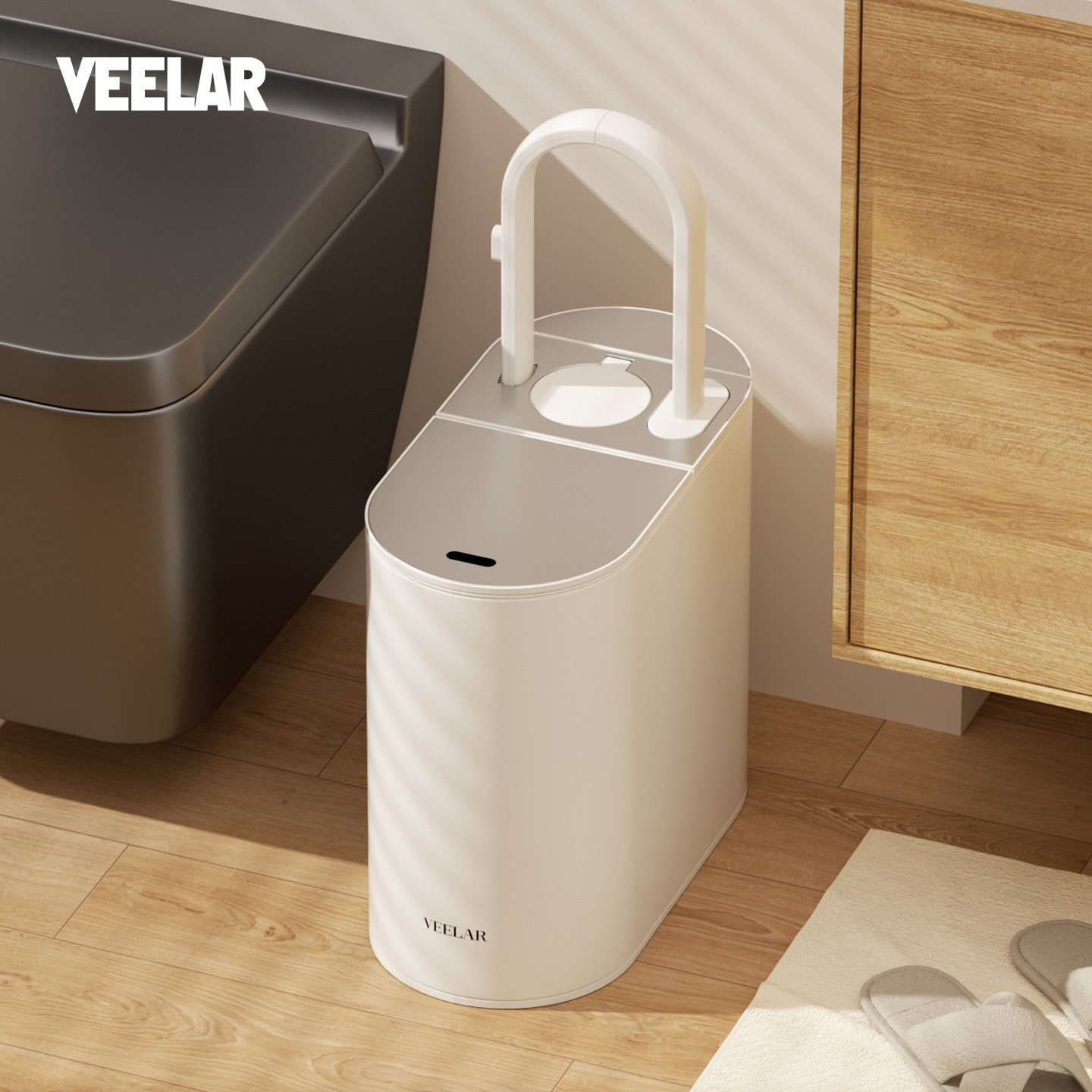 VEELAR智能感应垃圾桶卫生间厕所专用家用带马桶刷一体专用桶电动