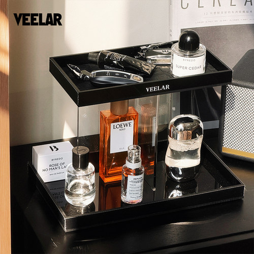 VEELAR香水化妆品置物架护肤品台面梳妆台亚克力收纳盒桌面洗漱台