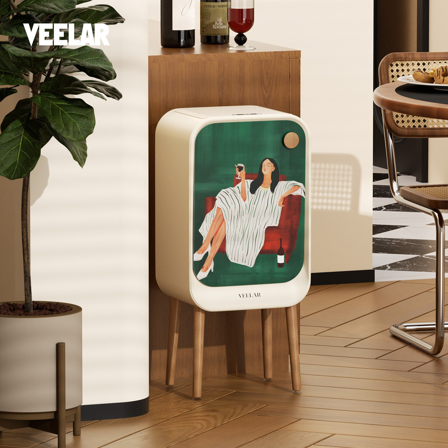 VEELAR智能感应垃圾桶家用客厅轻奢厨房高颜值高脚2026新款大容量