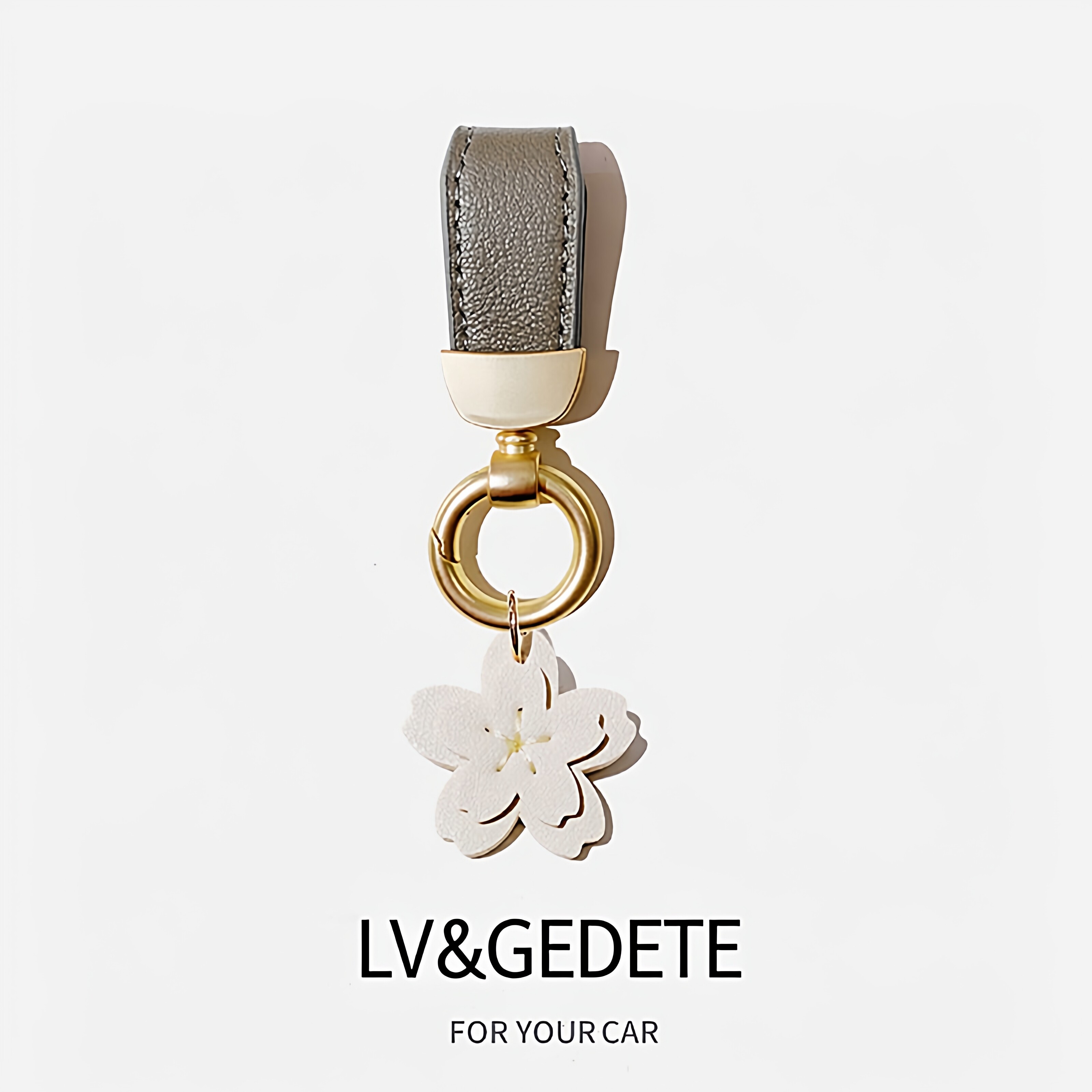 LV&GEDETE小樱花汽车钥匙扣挂件太阳花钥匙链 包包挂饰钥匙链老花图片
