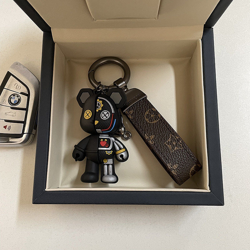 LV&GEDETE包包挂饰 老花机械小熊汽车钥匙扣挂件适用奔驰宝马奥迪