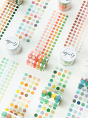 米多文具 波点圆点透明PET防水胶带重点标记贴纸带离型纸手帐装 饰基础渐变