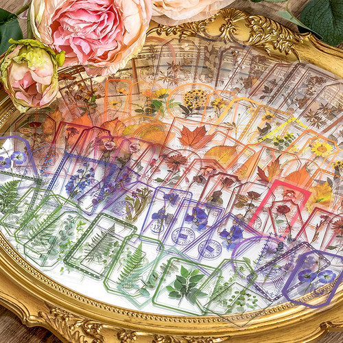 陌墨贴纸包PET植物手账装饰