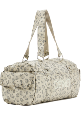 现货韩国小众deinet帆布包包豹纹运动瑜伽包单肩手提旅行吐司女包