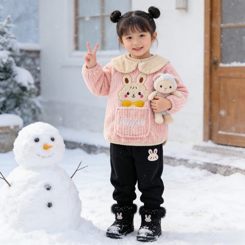 吉姆沃克儿童加绒加厚罩衣防水