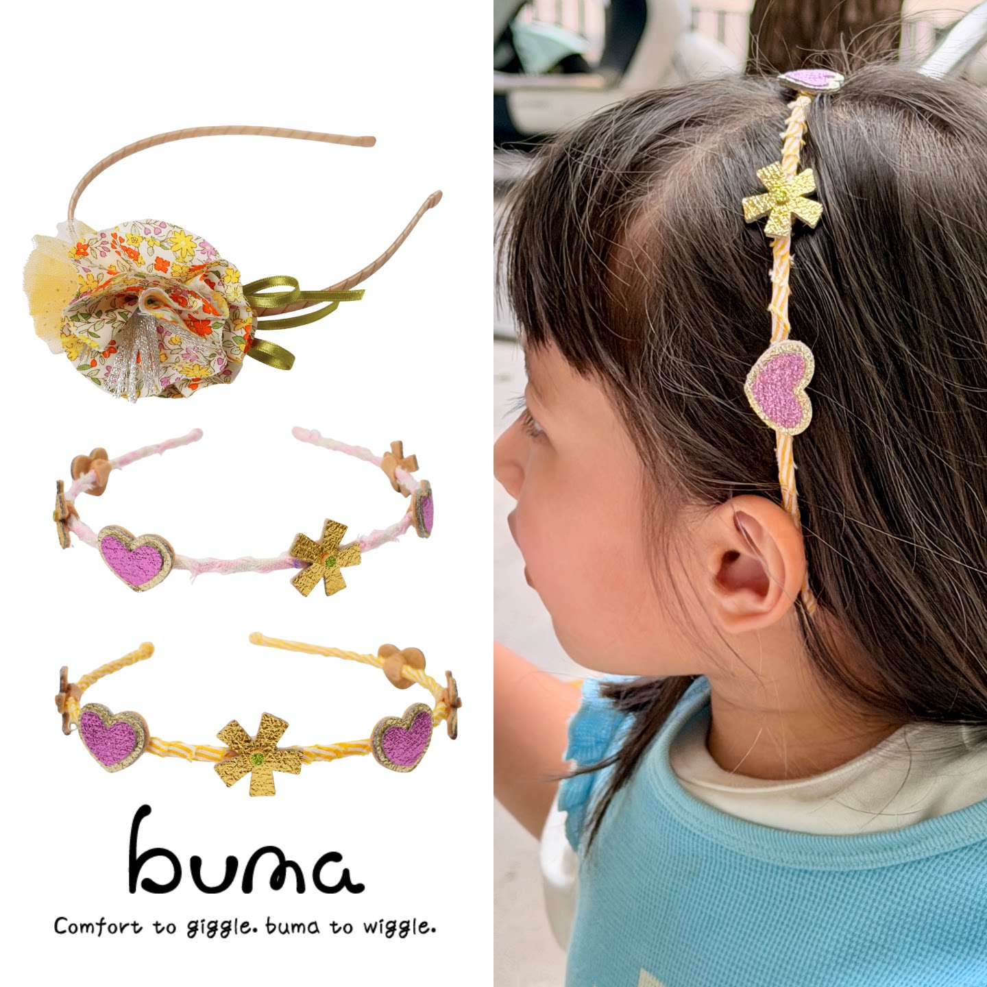 buma26ss新品原创儿童手工发箍花园小径 - 实物图