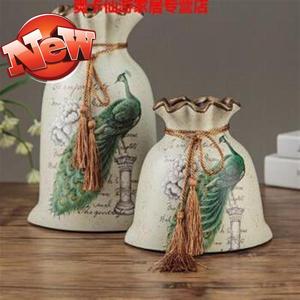 i屏装饰花瓷瓶欧式花瓶陶瓷摆件客厅插花器创意时t尚干花小清新q