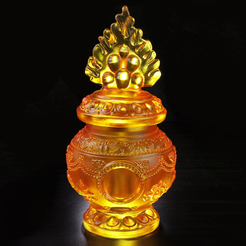 藏式琉璃莲花八吉祥摩尼宝瓶供佛家用财神龙王西藏净水瓶玄关摆件|msdalam kategori Aksesori rumah, hiasan - dari Buy2taobao.com untuk memberikan perkhidmatan ejen Taobao profesional membeli