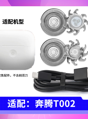 适用 奔腾T002智能剃须刀刀头刀片刀网充电器USB充电线配件