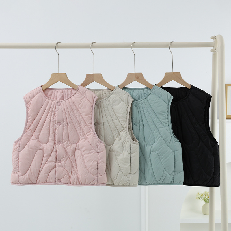 儿童羽绒马甲轻薄款背心内胆男童女童宝宝秋冬外穿中大童坎肩批发