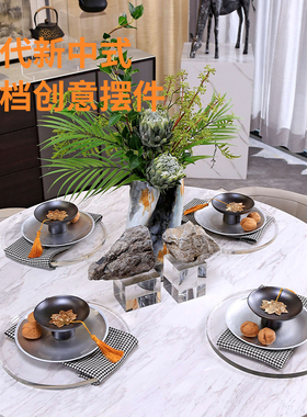 高温陶瓷新中式客厅玄关创意摆件