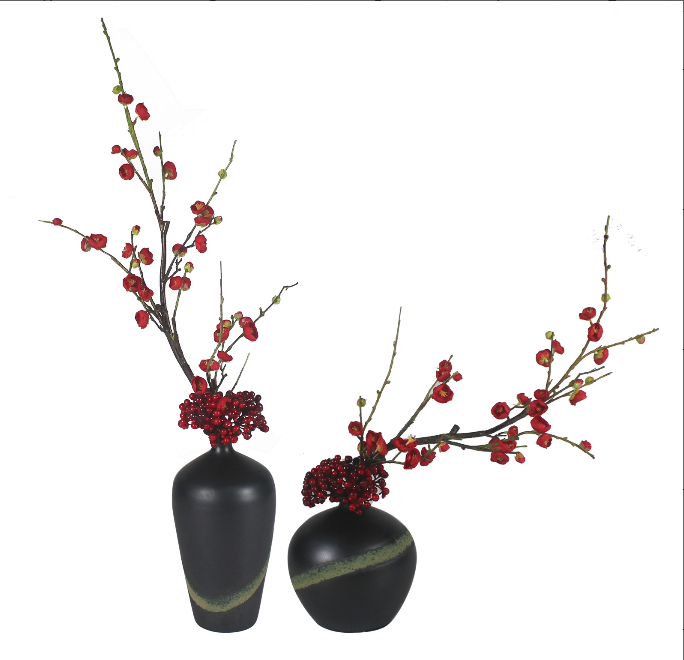 新中式梅花陶瓷摆件样板间软装