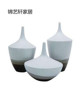 新中式风禅意花瓶手绘装饰摆件