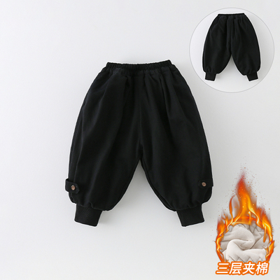 儿童裤子新款男童卫裤宝宝棉裤