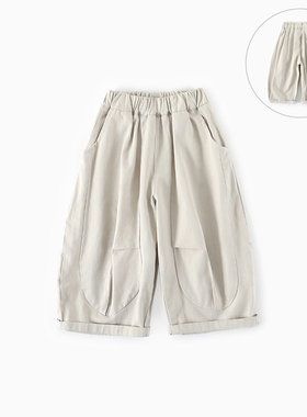 儿童纯棉裤子春秋2026春季新款中小童洋气百搭白色宝宝长裤C-K290