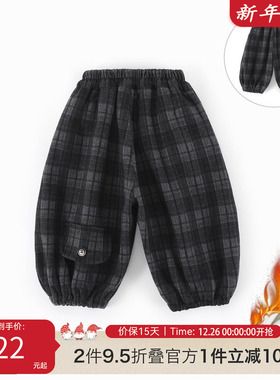 儿童冬季加绒款休闲裤2025新款中小童宝宝保暖裤男女童裤子C-K413