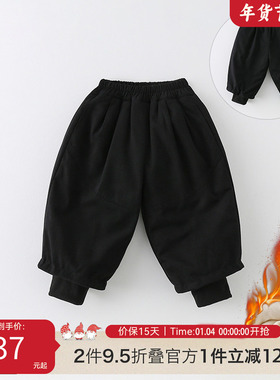 儿童裤子冬季2024新款男女童夹棉加绒加厚棉裤宝宝休闲长裤AK1036