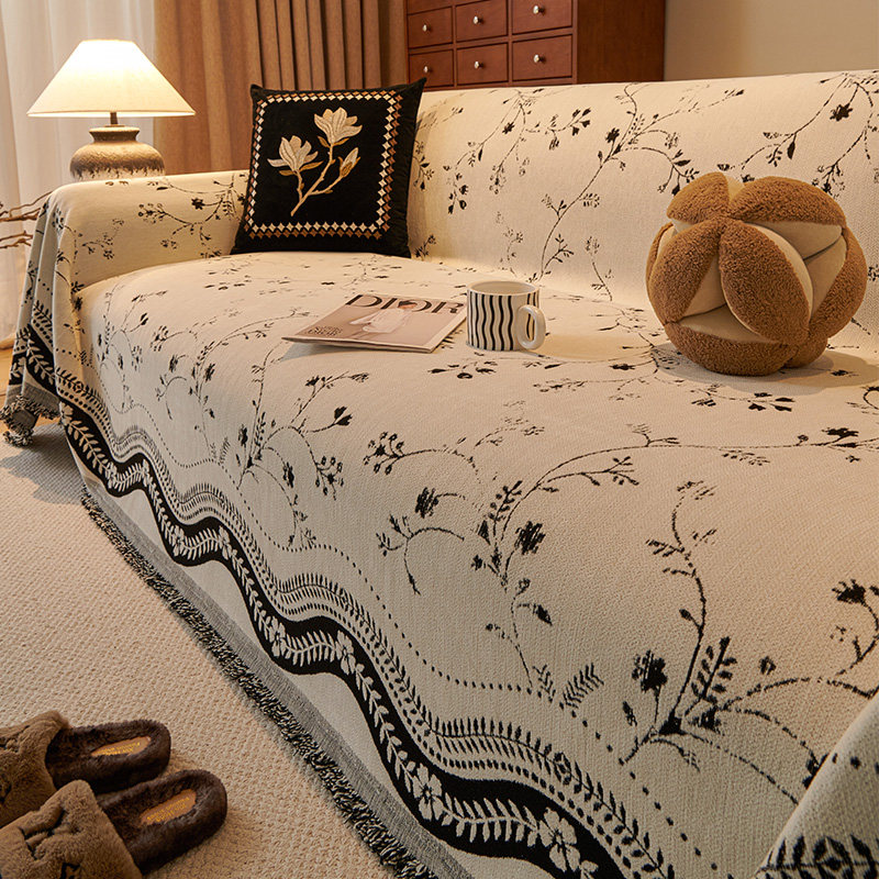 覆古法式沙发盖布轻奢高级感四季通用全包沙发巾一整张全盖套罩毯