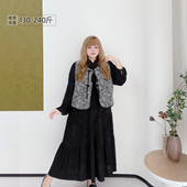 女装 2025新款 新中式 胖莹莹大码 复古提花连衣裙马甲气质显瘦套装