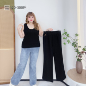 休闲松紧腰遮肉显瘦复古高腰垂感弹力牛仔裤 300斤胖莹莹大码 女装