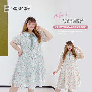 2025夏甜美少女感娃娃领重工刺绣碎花减龄可爱减龄短裙显瘦连衣裙