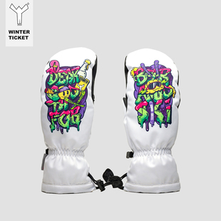 WINTER TICKET x SOMOSKiiii限量版联名款男女防水单双板滑雪手套