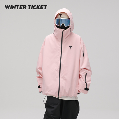 WinterTicket双单板自由式OVERSIZE宽大嘻哈Recco滑雪3L夹克雪服