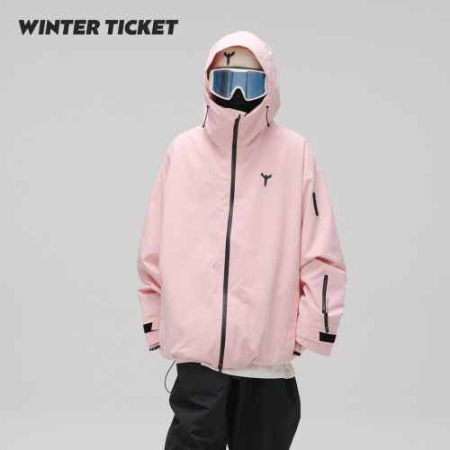 WinterTicket双单板自由式OVERSIZE宽大嘻哈Recco滑雪3L夹克雪服