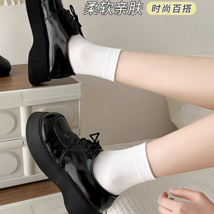 袜子女中短筒夏季 女袜 薄款 棉袜透气袜ins潮中筒袜白色短袜春秋款
