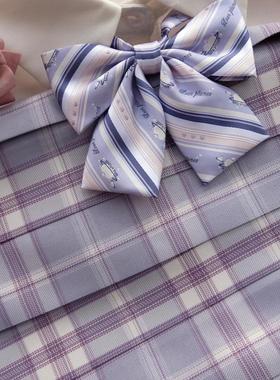 春日部【丁香结】现货 原创紫色格裙jk制服正统少女百褶裙甜美