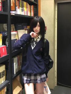 春日部 原创绀粉色爱心刺绣毛衣开衫jk制服少女y2k二次元外套长袖