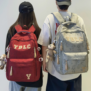 新款书包女高中大学生ins小众潮牌大容量双肩包初中生旅行背包男