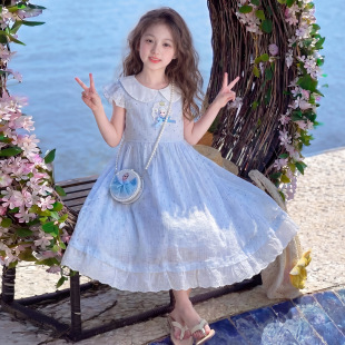 女童连衣裙2026夏季新款儿童网红洋气艾莎礼物公主裙女孩表演裙子