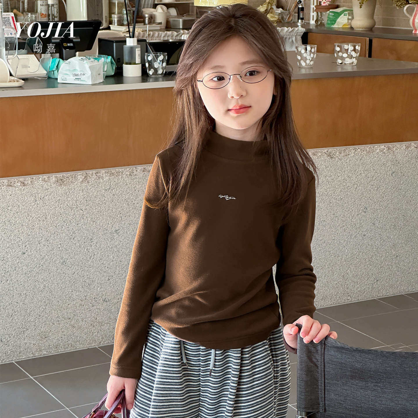 女童半高领打底衫2025新款儿童冬装6洋气7加绒8保暖14岁12长袖T恤