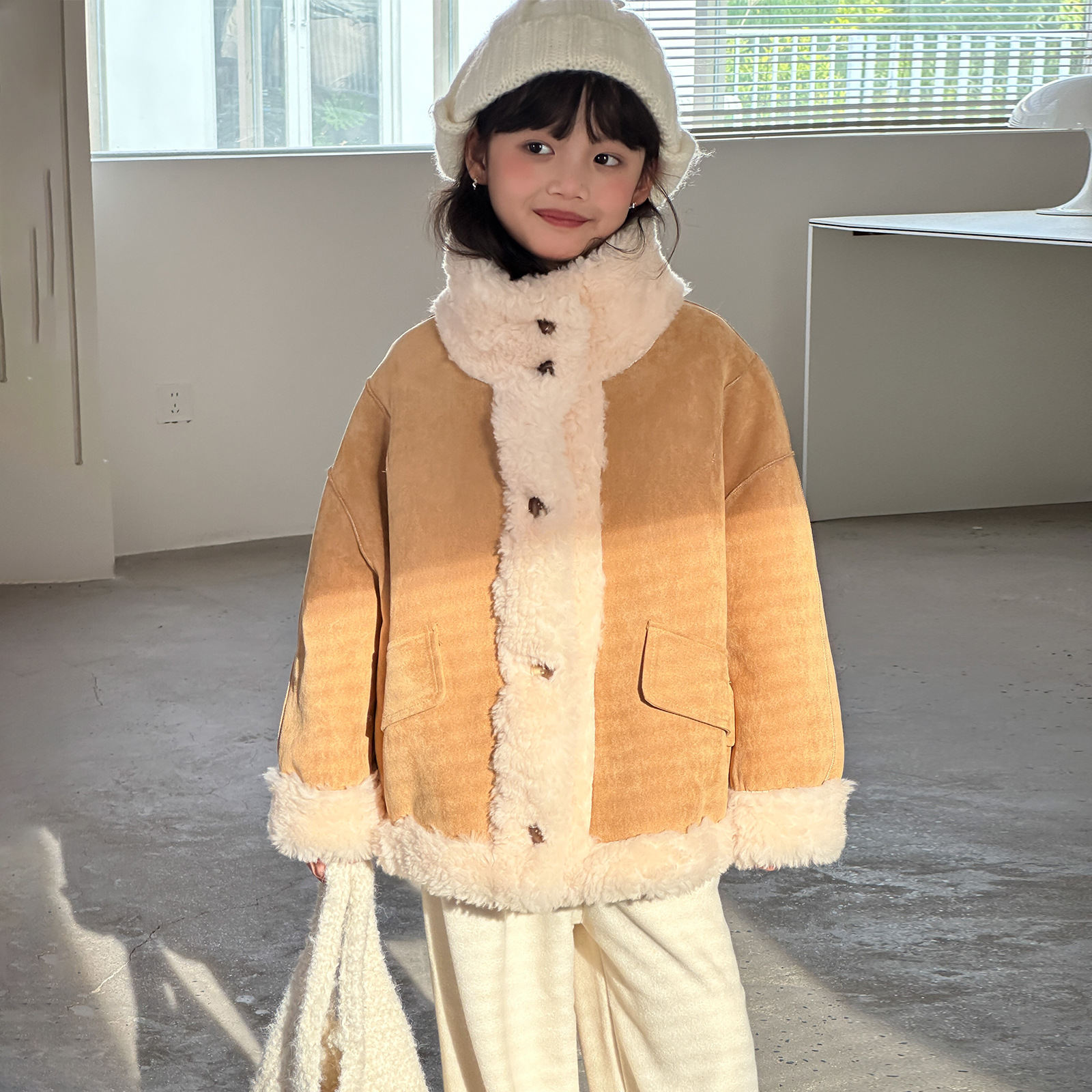 男女童100%真羊毛皮草外套
