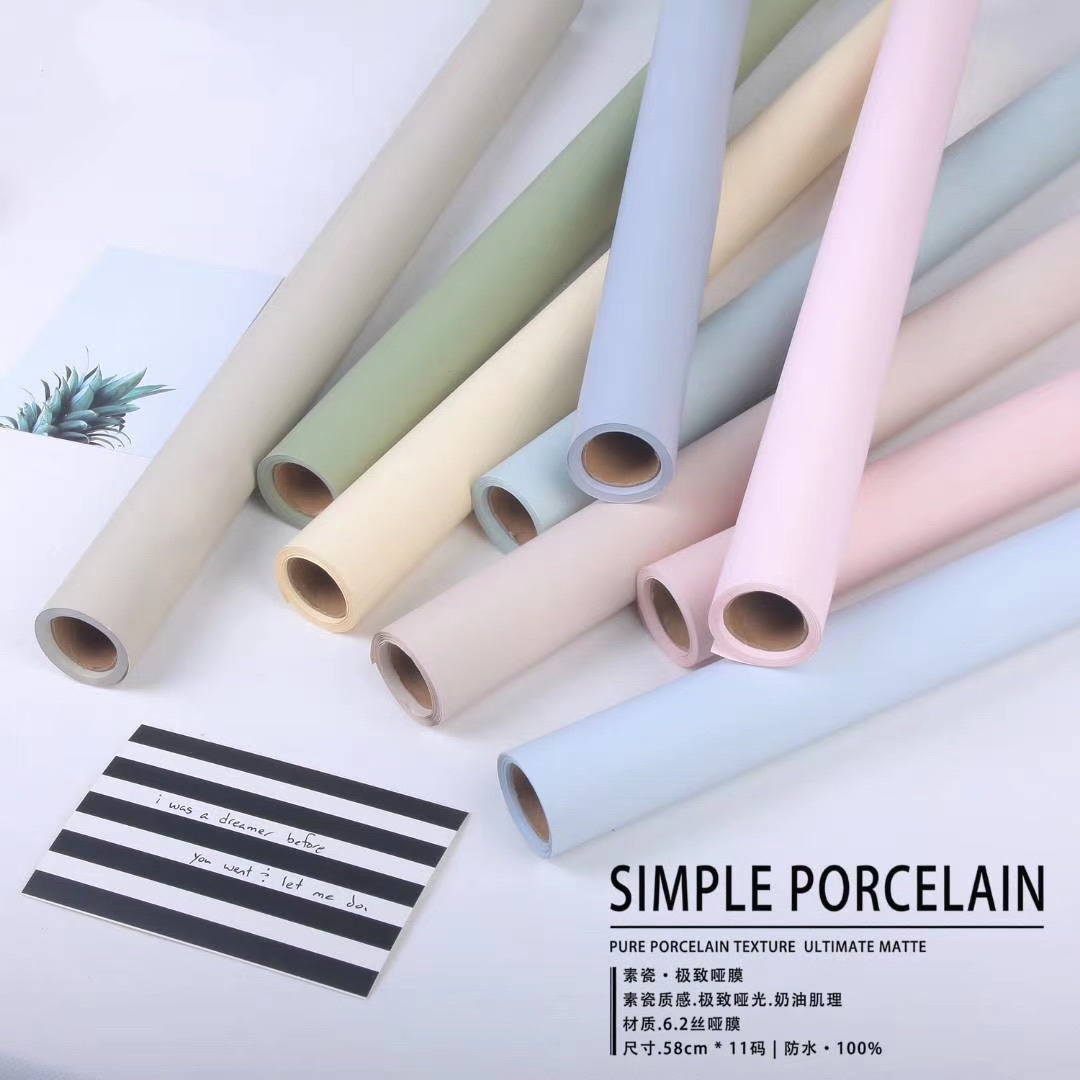 花野哑光珠光膜单色卷瓷包装纸