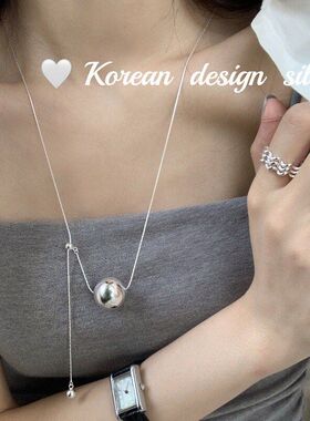 小众S925博主同款毛衣链纯银圆球