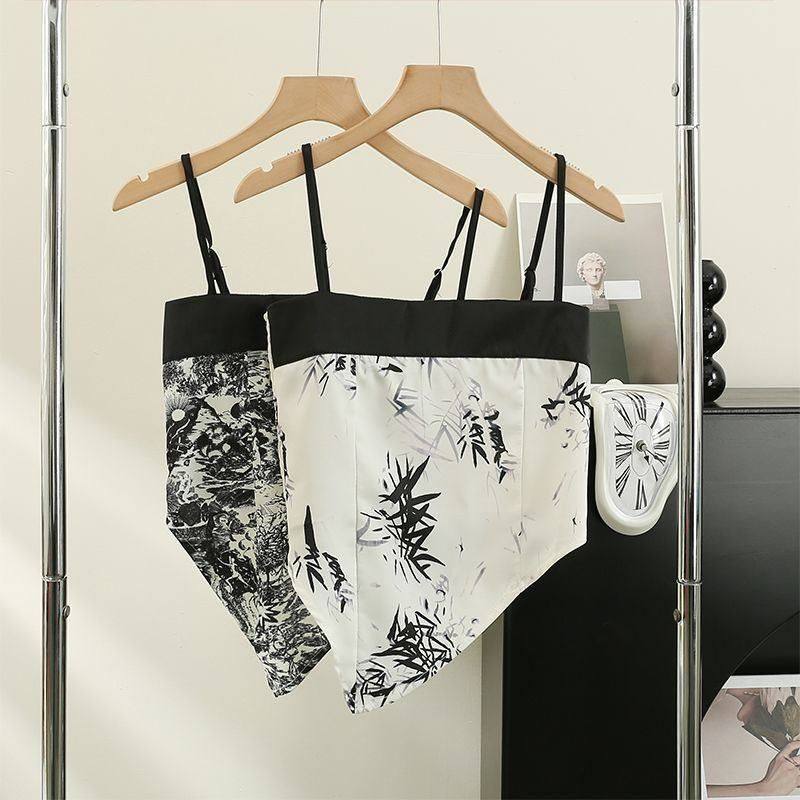 水墨画新中式文胸小背心夏季女带抹胸胸垫复古上衣吊带纯欲甜辣妹,女士内衣/男士内衣/家居服,抹胸,淘宝优惠券,粉丝福利购,淘宝优惠卷