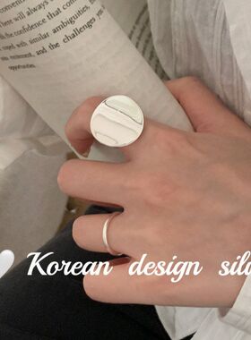 纯银小众银饰品重工可亮调节指环