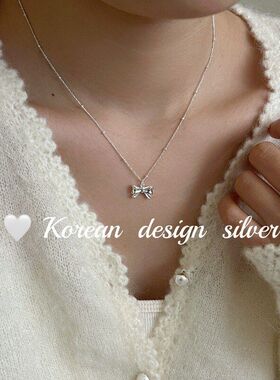 蝴蝶结银饰品简约锁骨显项饰设计