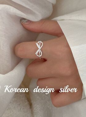 S925可调简约戒指银饰品风小众